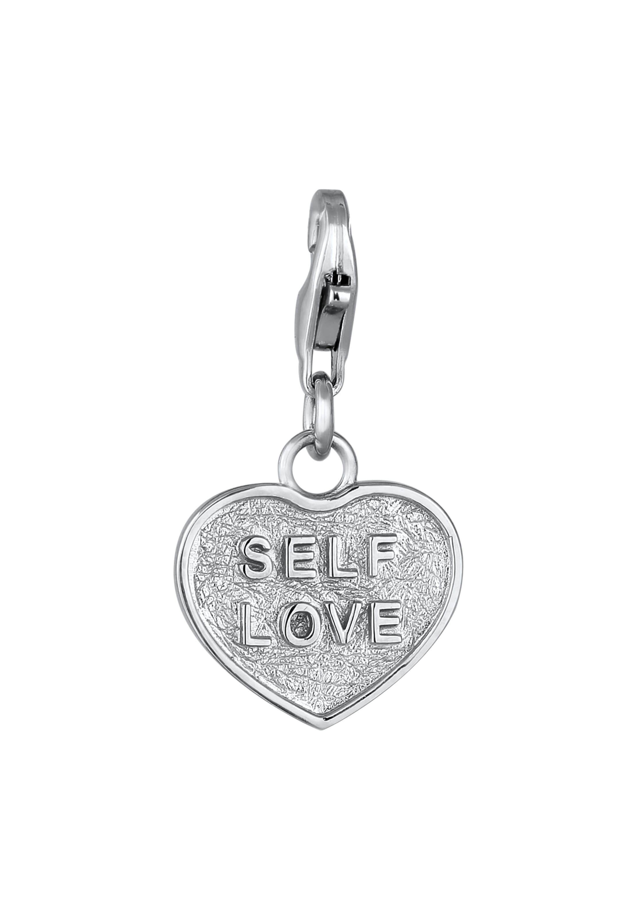 ELLI Charm 'Self Love' in Silber: Vorderseite