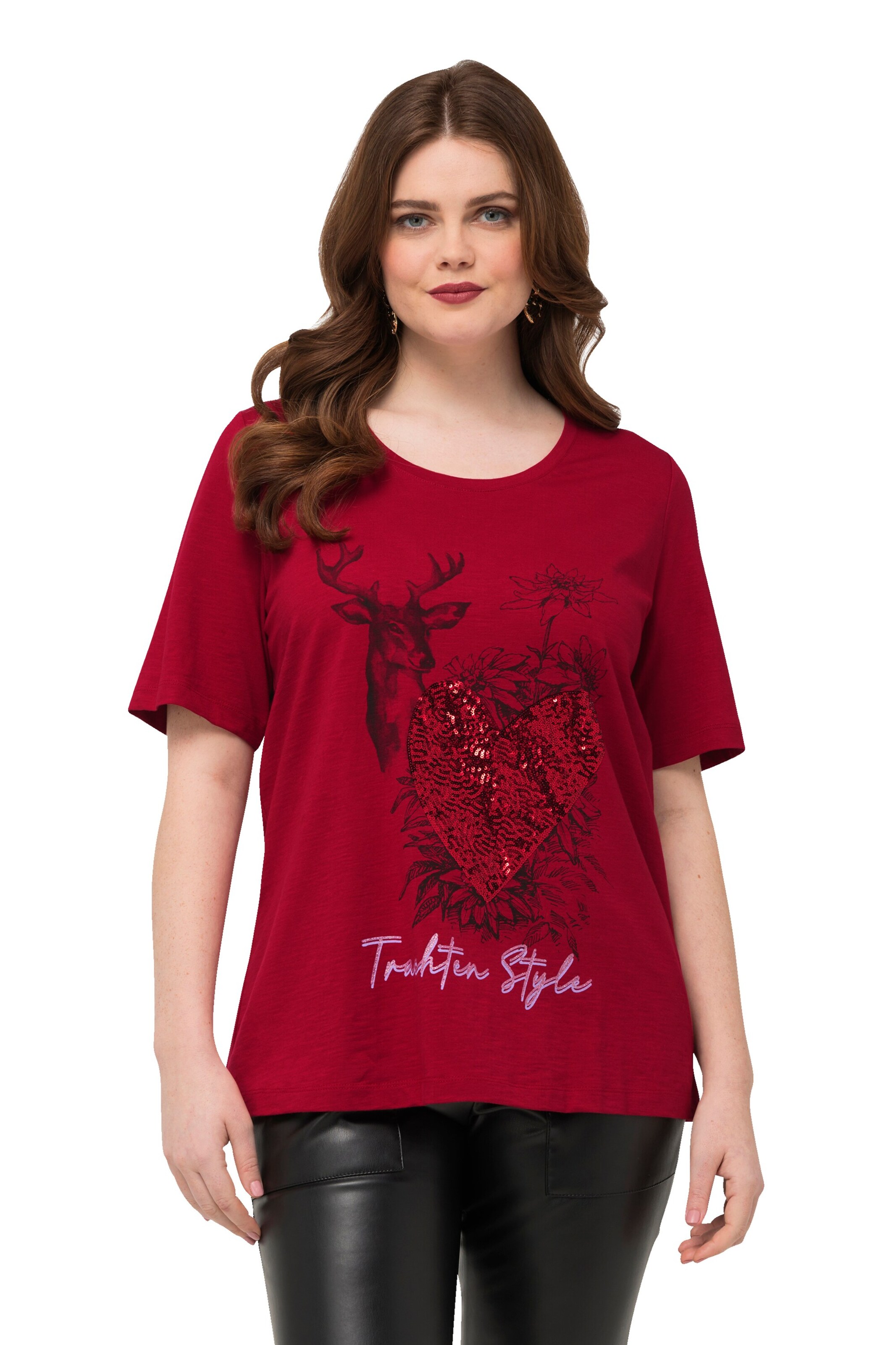 Ulla Popken Shirt in Rood: voorkant