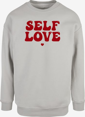 Merchcode Sweatshirt 'Self Love' in Grey: front