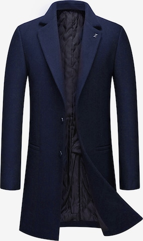 ALLTHEMEN Wintermantel 'Herbstgold' in Blau: Vorderseite