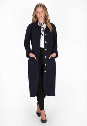 DreiMaster Klassik Gebreide mantel 'Classic' in Blauw