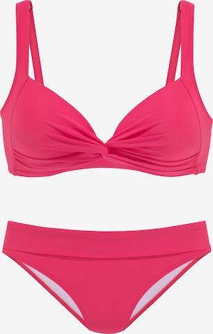 LASCANA T-shirt Bikini in Roze: voorkant