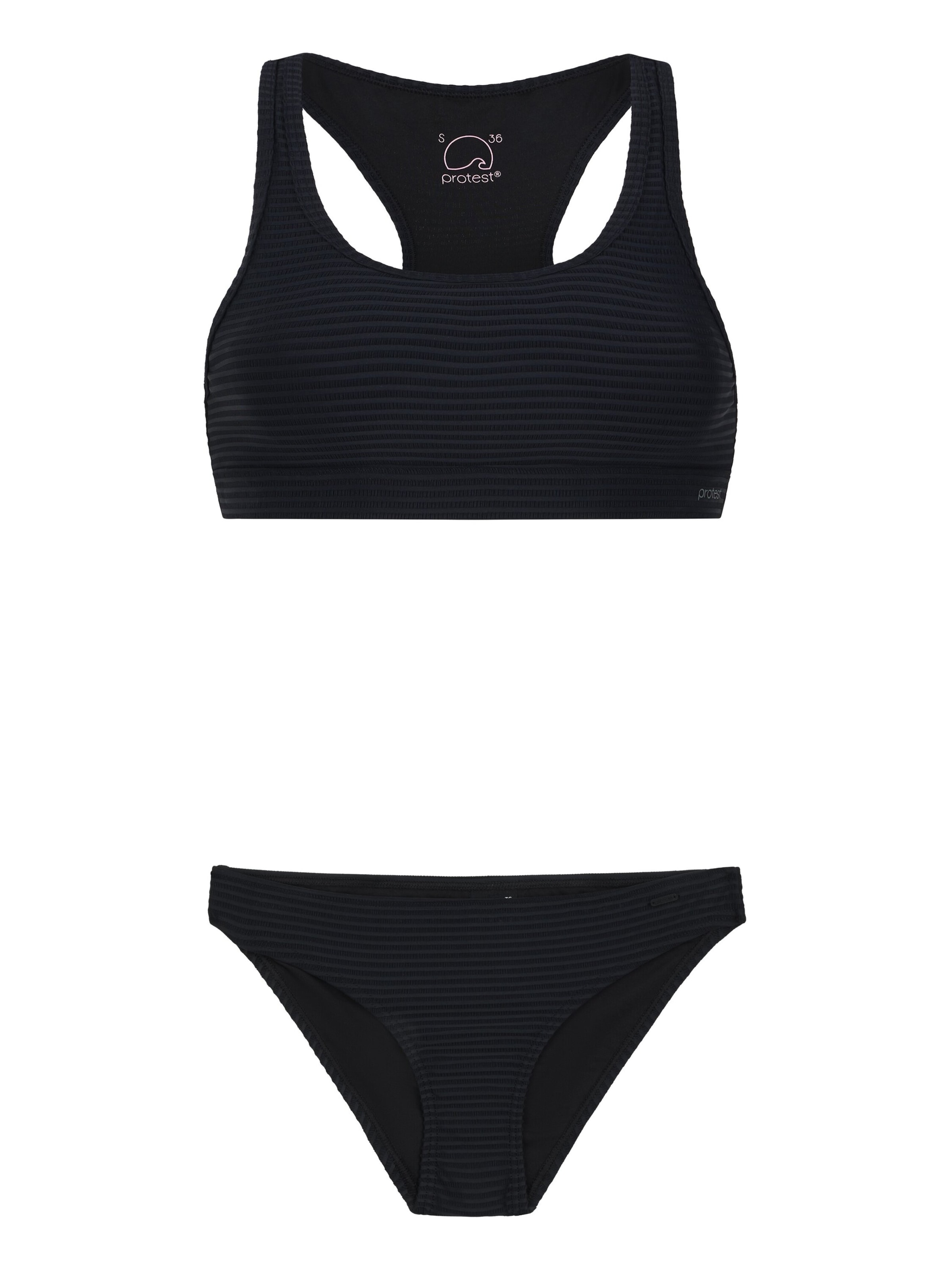 PROTEST Bralette Bikini 'PRTEAGER' in Black: front