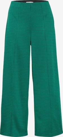 ICHI Wide leg Pants 'KATE' in Green: front