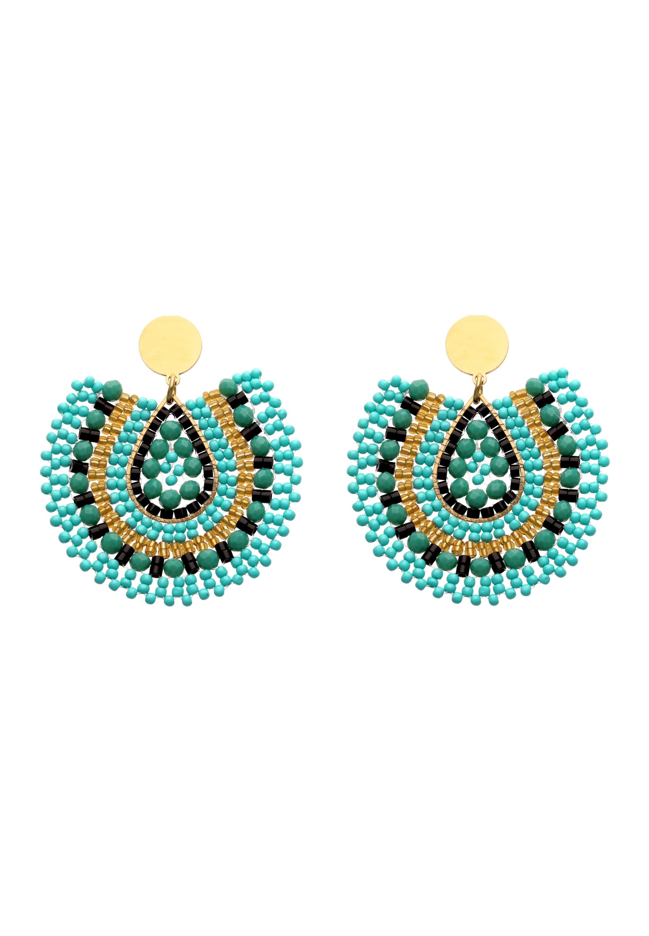 Boucles d'oreilles IZIA en vert : devant