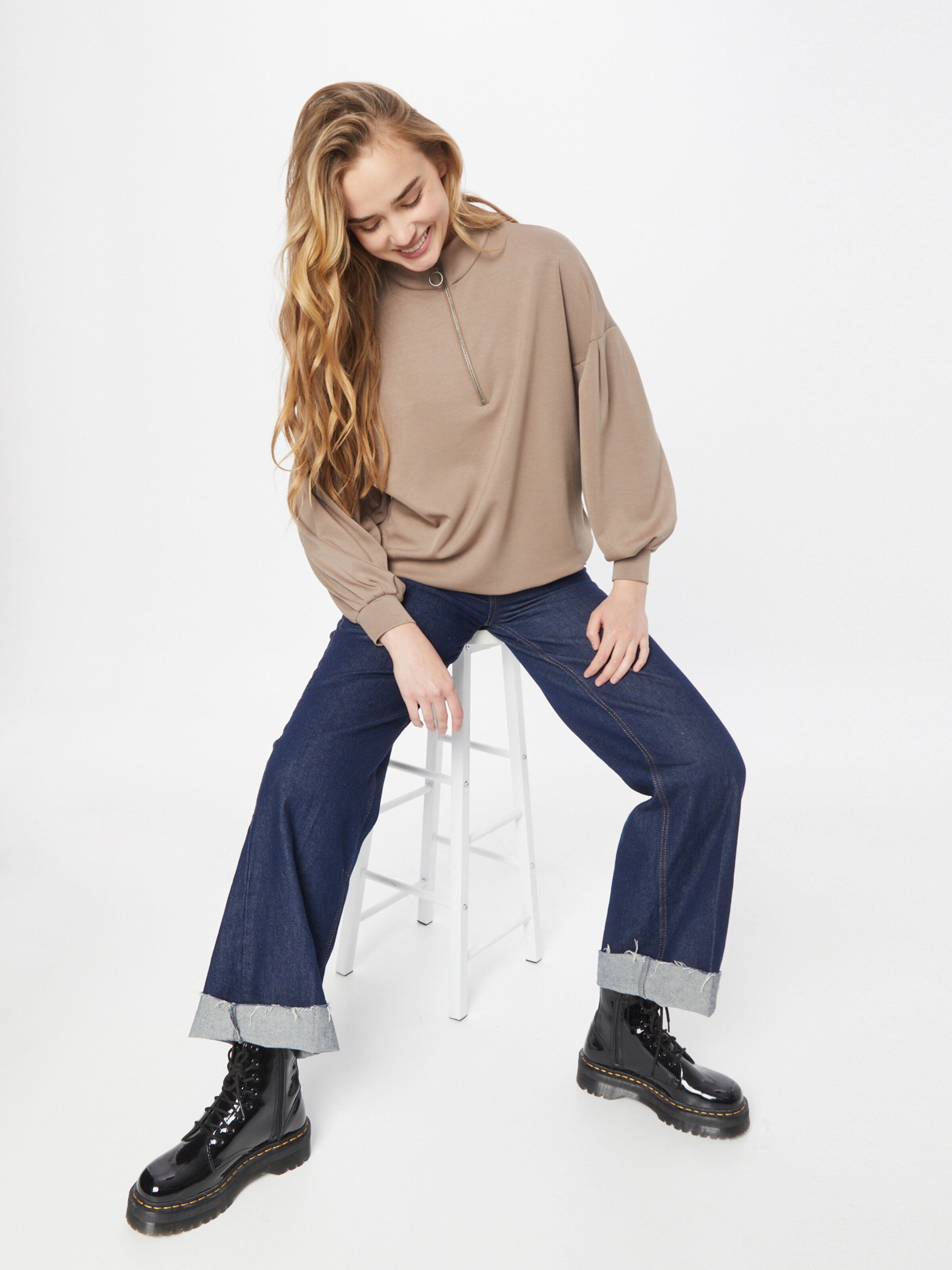 Frauen Große Größen ICHI Sweatshirt in Cappuccino - AC23101 Frauen Große Größen ICHI Sweatshirt in Cappuccino - AC23101
