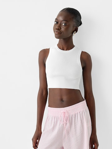 Bershka Broderad topp i vit: framsida