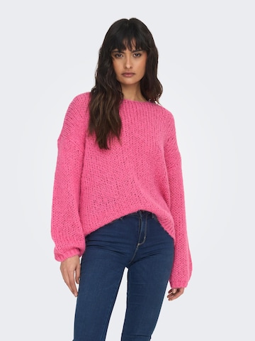 ONLY Sweater 'Nordic' in Pink: front
