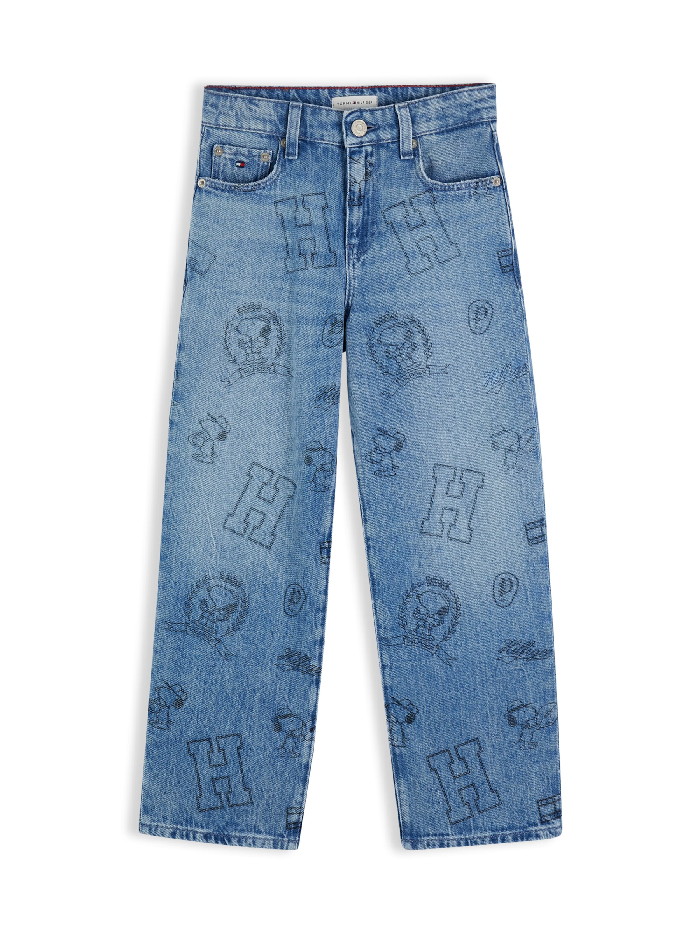 TOMMY HILFIGER Baggy Jeans 'PEANUTS' i blå: framsida