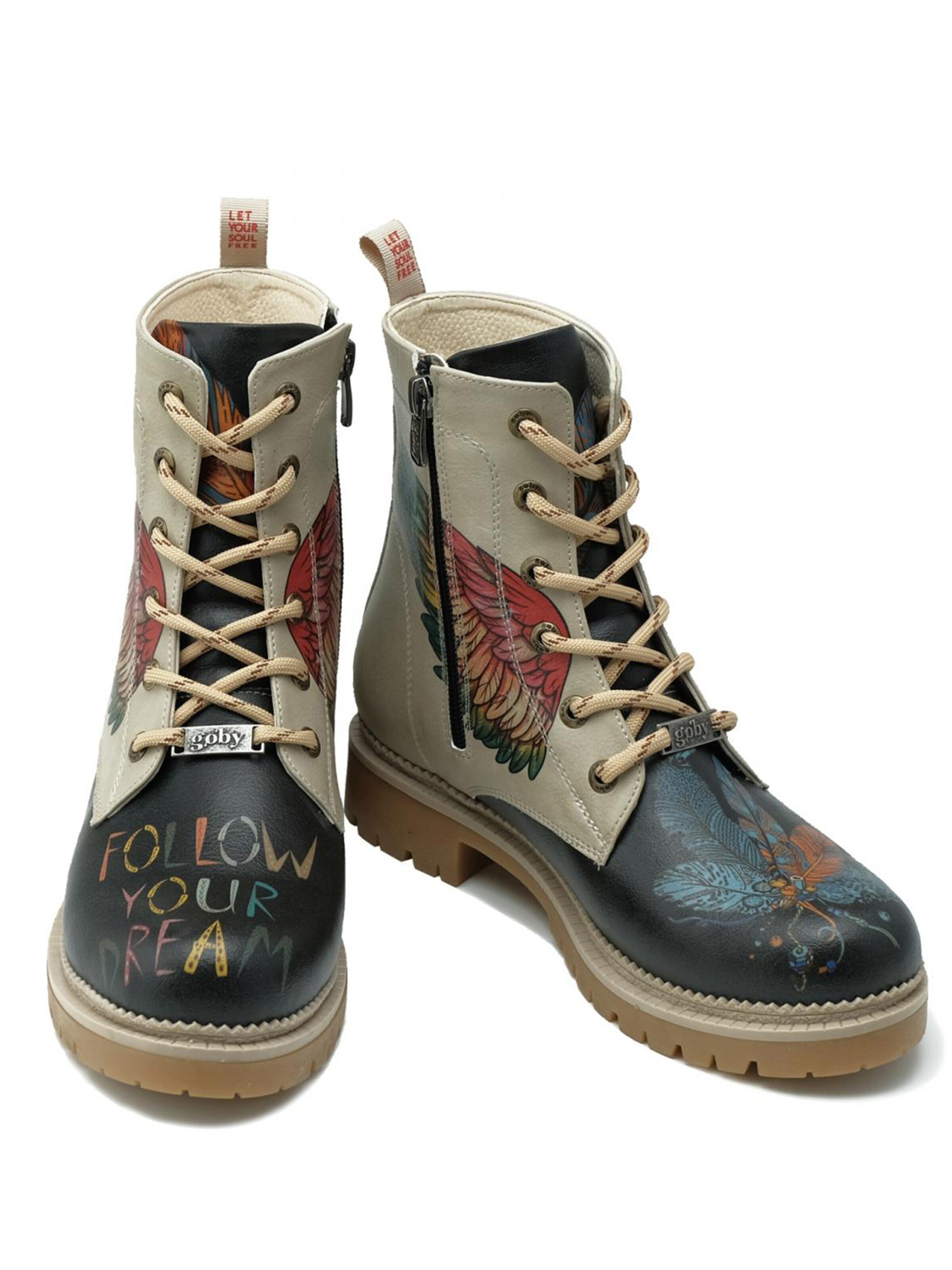 Bottes à lacets 'Women's shoes Goby ankle boots NJR149' Goby en mélange de couleurs