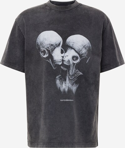 Han Kjøbenhavn Μπλουζάκι 'Aliens Kissing' σε ανθρακί / ανοικτό γκρι / σκούρο γκρι, Άποψη προϊόντος