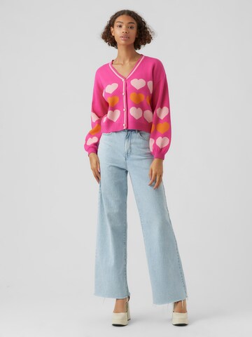 Vero Moda Collab Knit cardigan 'Kae' in Pink