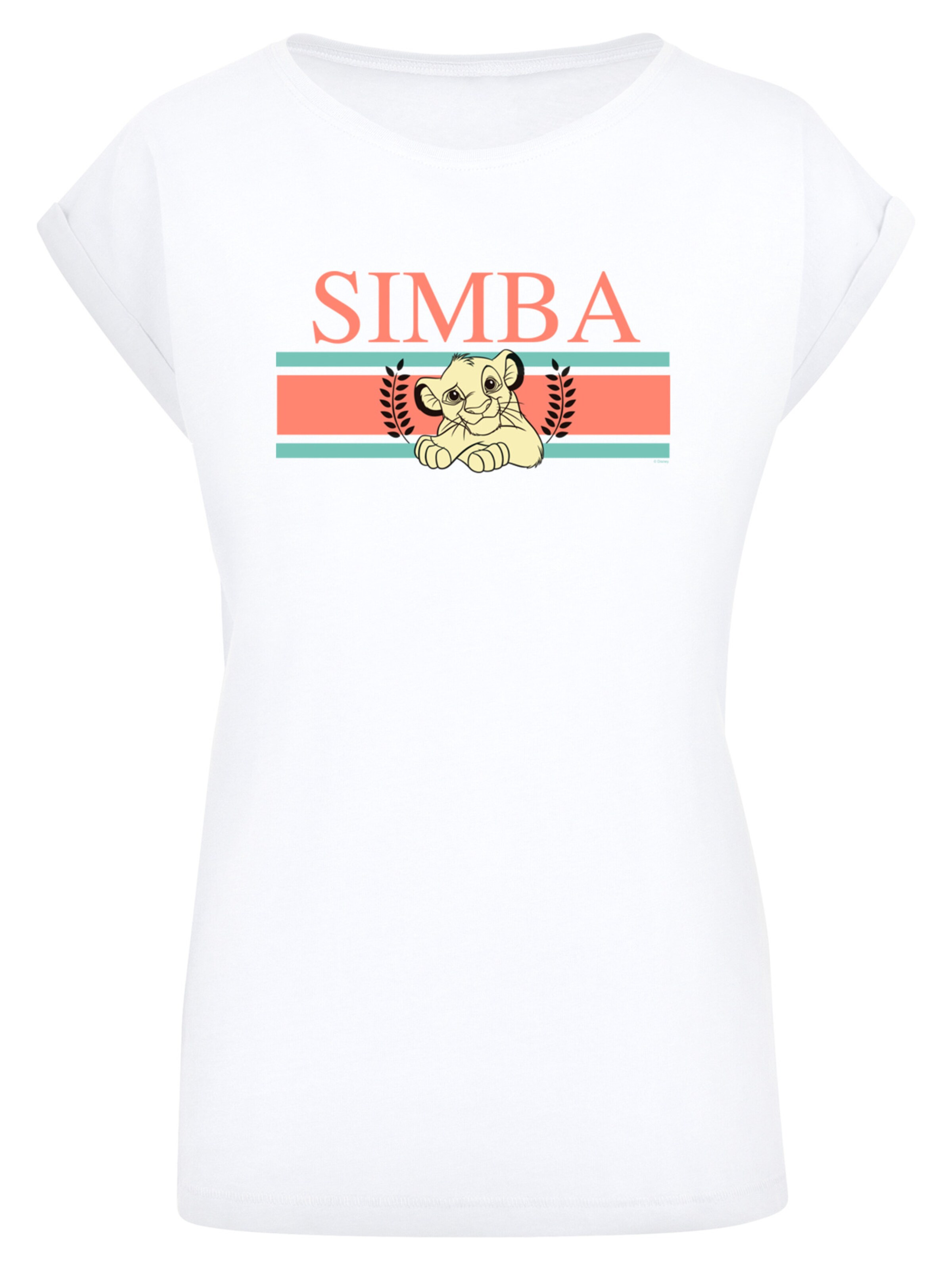 T-shirt 'Disney König der Löwen Simba' F4NT4STIC en blanc : devant