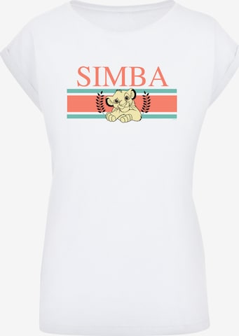 T-shirt 'Disney König der Löwen Simba' F4NT4STIC en blanc : devant