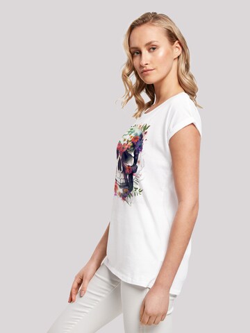 F4NT4STIC Shirt 'Totenkopf Blumen' in Weiß | ABOUT YOU