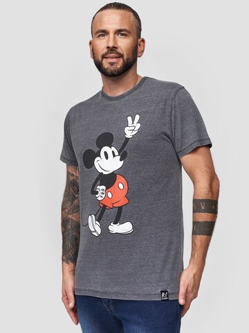 Recovered Shirt 'Disney Mickey Peace Pose' in Grey