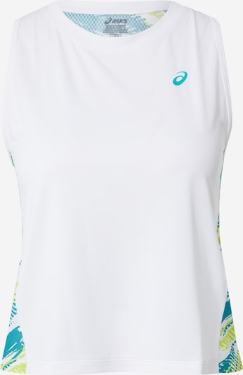 ASICS Haut de sport en bleu / vert / blanc, Vue avec produit