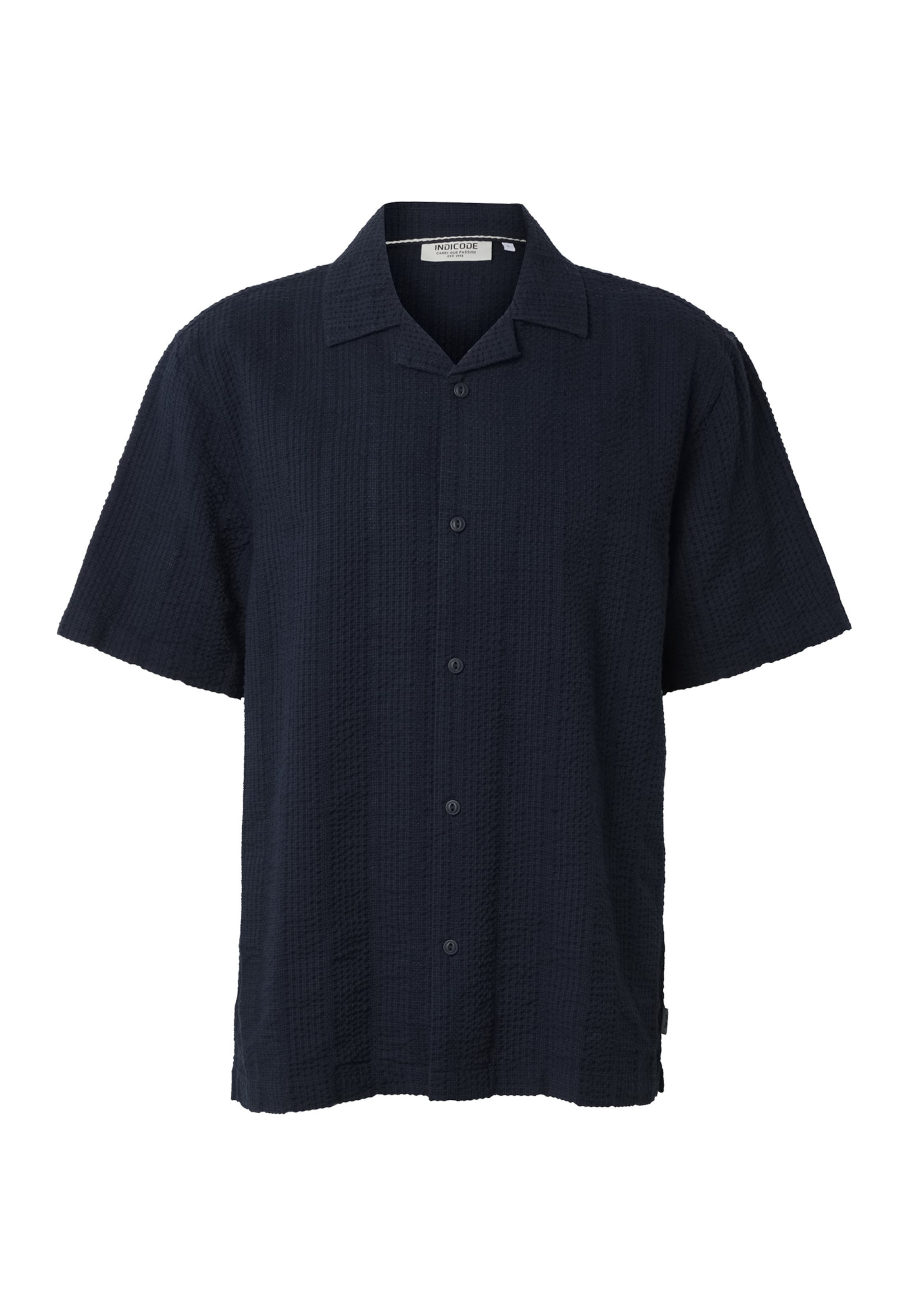 INDICODE JEANS - Ajuste regular Camisa 'Waves' en azul: frente