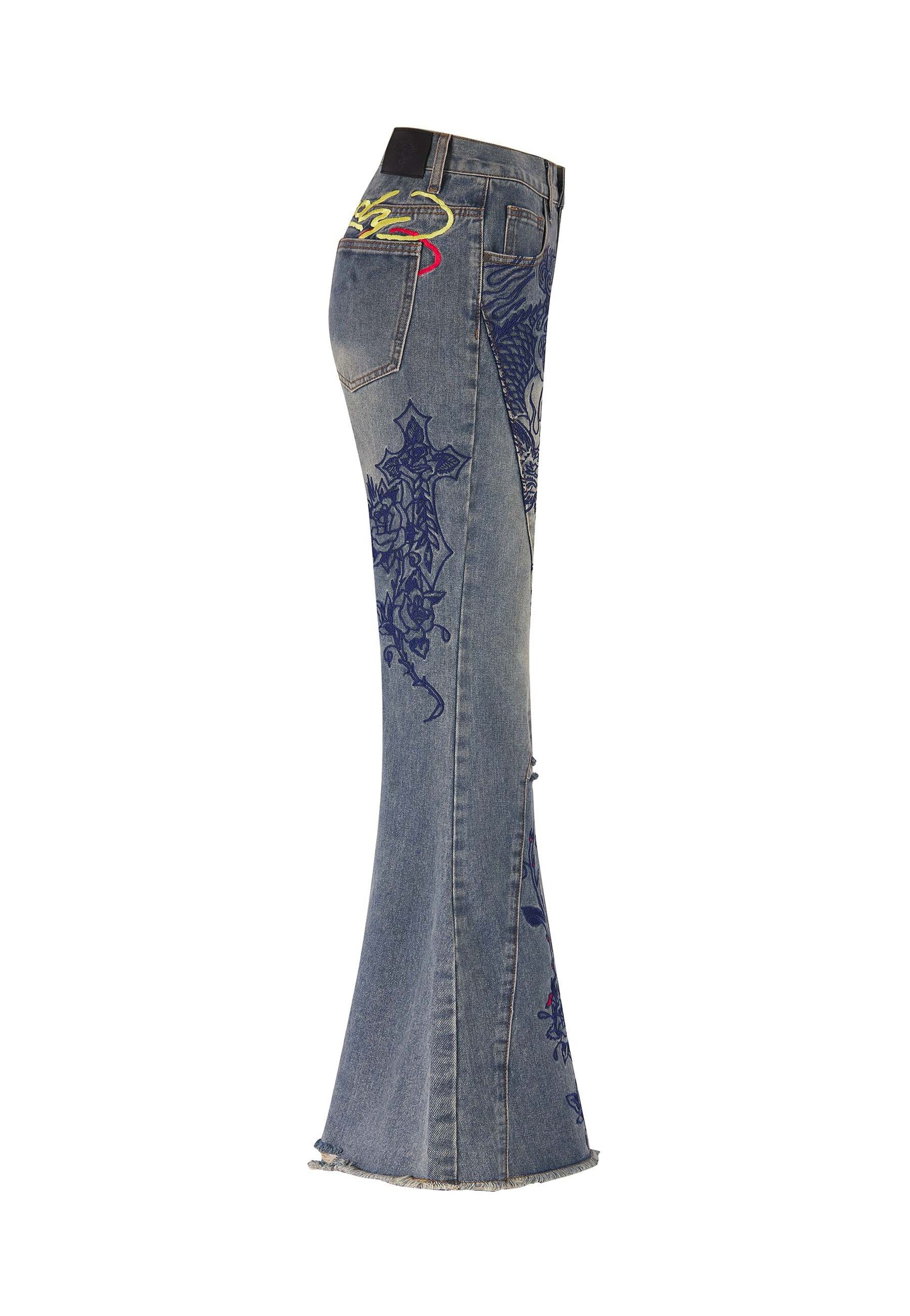 Loosefit Jean Ed Hardy en bleu