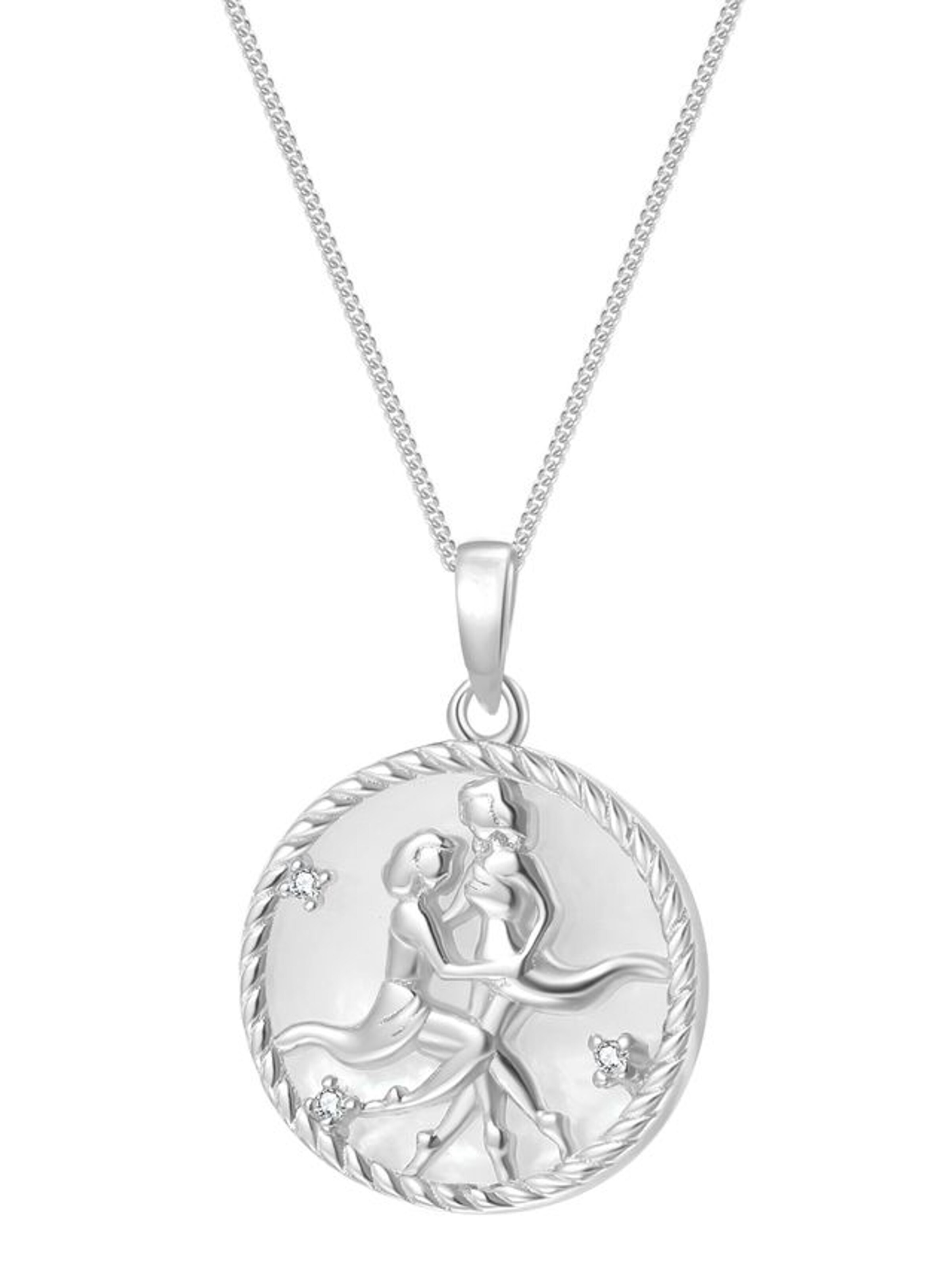 Hey Happiness Necklace 'Gemini' in Silver: front