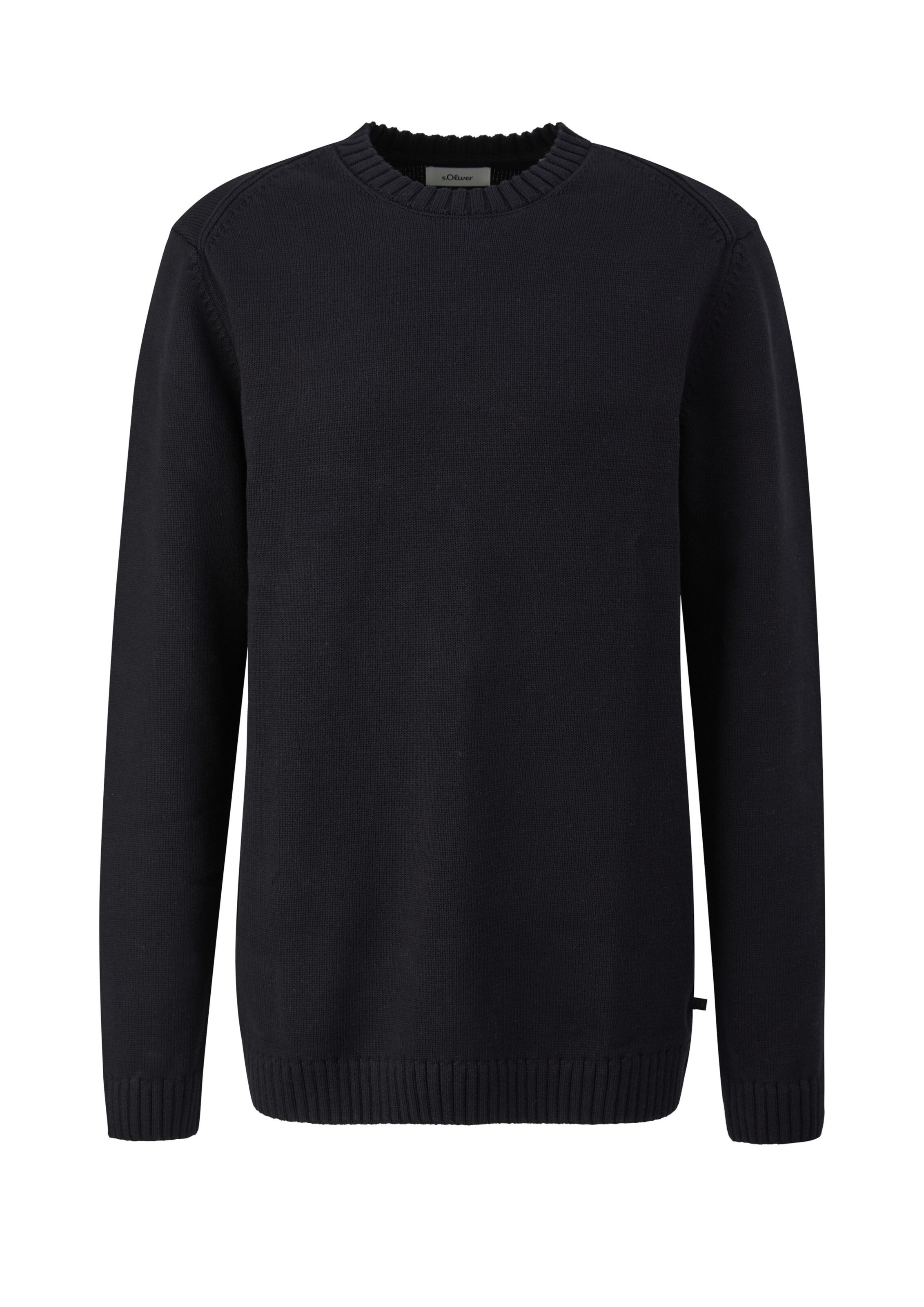 s.Oliver Men Big Sizes Pullover in Schwarz: Vorderseite