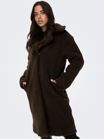 JDY Between-Seasons Coat in Brown: front