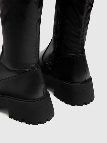 Pull&Bear Over the Knee Boots in Black