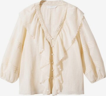 MANGO Bluse 'Bouton' i beige: forside