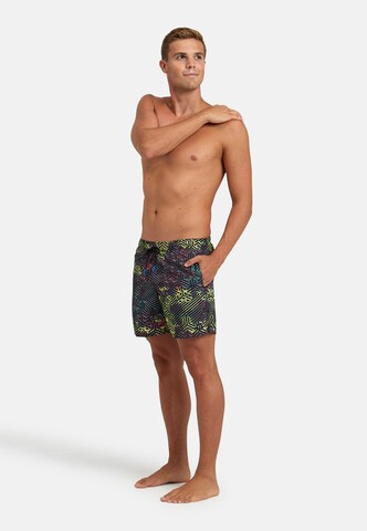 ARENA Beach Short 'BEACH BOXER ALLOVER' in Schwarz