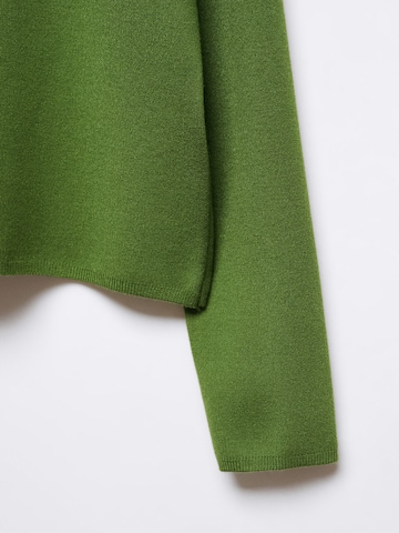 MANGO Пуловер 'Chimney' в зелено