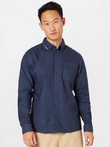 Coupe regular Chemise 'Bugley' BLEND en bleu : devant