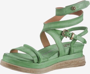 A.S.98 Strap Sandals in Green: front