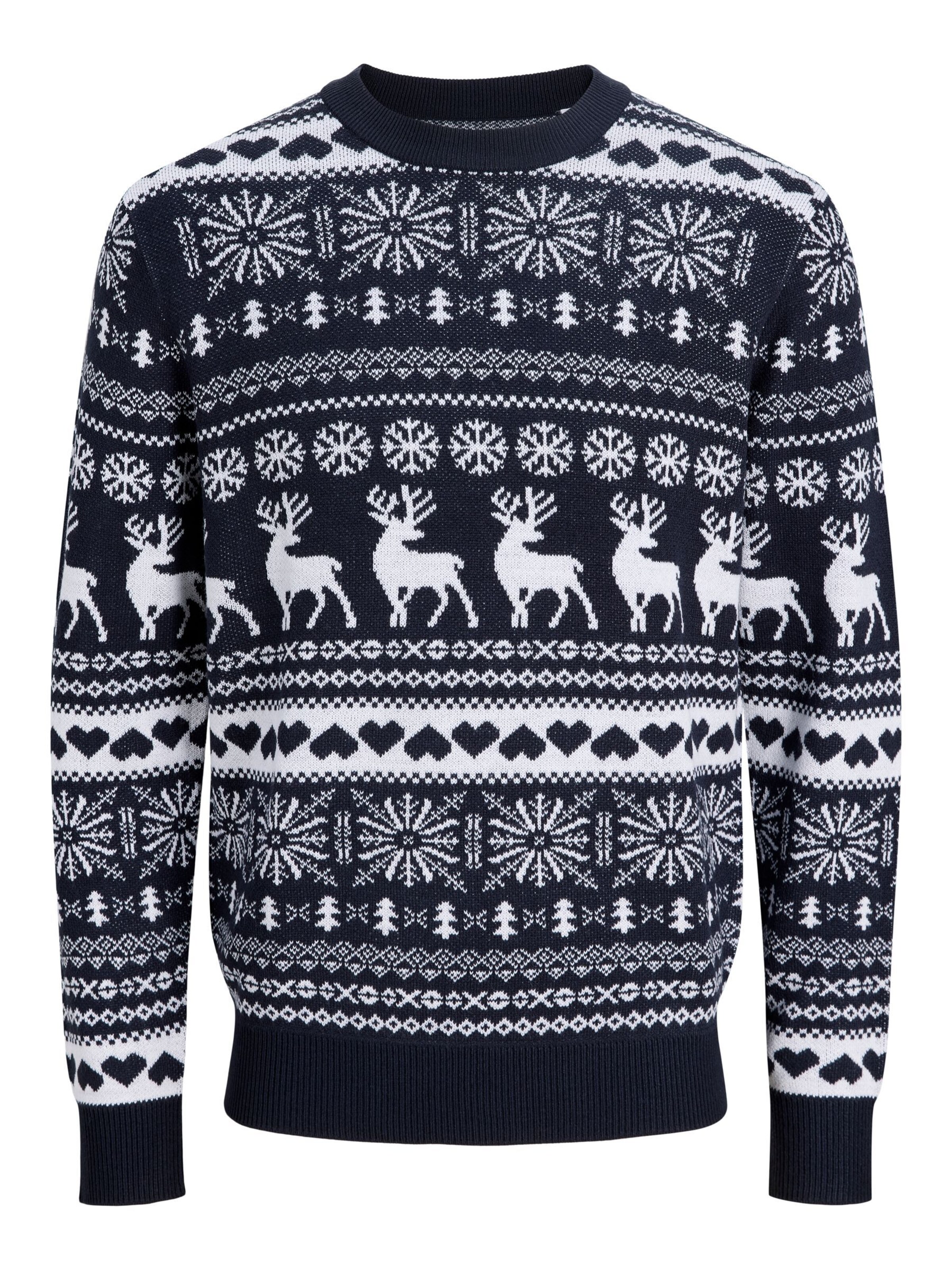 zils JACK & JONES Džemperis 'JJXmas Santa': no priekšpuses