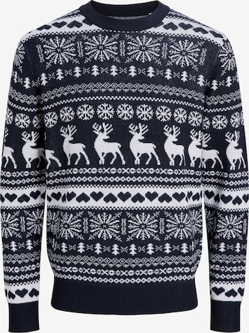 zils JACK & JONES Džemperis 'JJXmas Santa': no priekšpuses