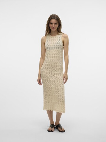 VERO MODA Gebreide jurk in Beige: voorkant