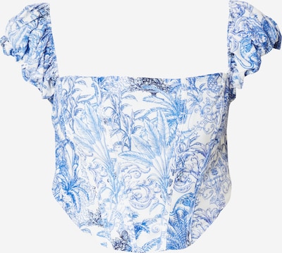 Trendyol Blūze, krāsa - zils / melns / balts, Preces skats