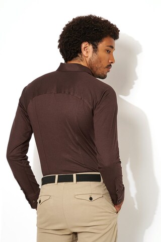 DESOTO Slim fit Button Up Shirt in Brown