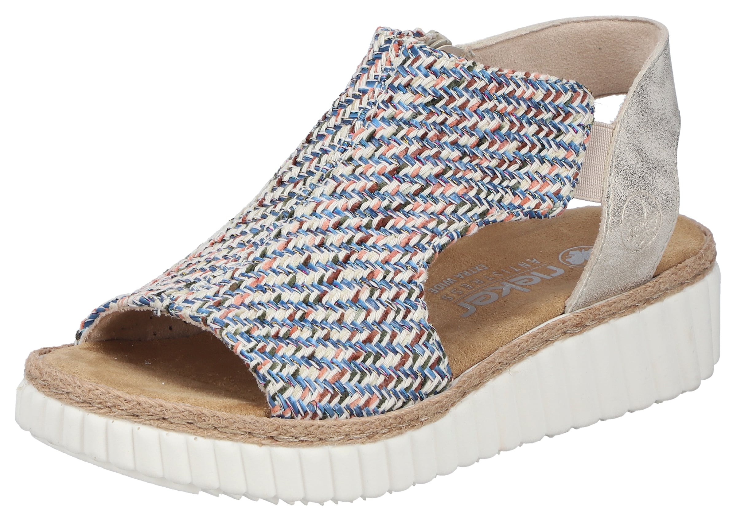 Sandales Rieker en bleu : devant
