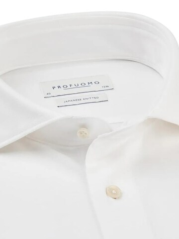 Profuomo Slim Fit Hemd 'Japanese Knitted'‌ in Weiß