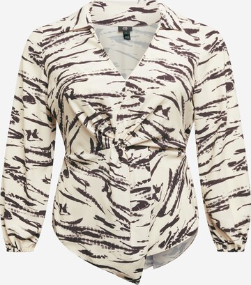 River Island Plus Blus 'Tina' i beige: framsida