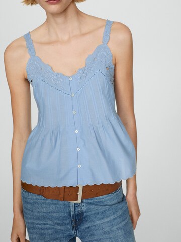 MANGO Bluse 'Bord' i blå