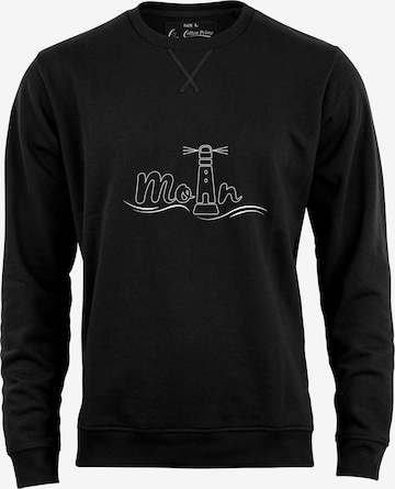 Felpa 'Leuchtturm Moin' di Cotton Prime in nero: frontale