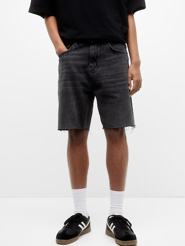 Pull&Bear Loosefit Farmer - fekete: elől