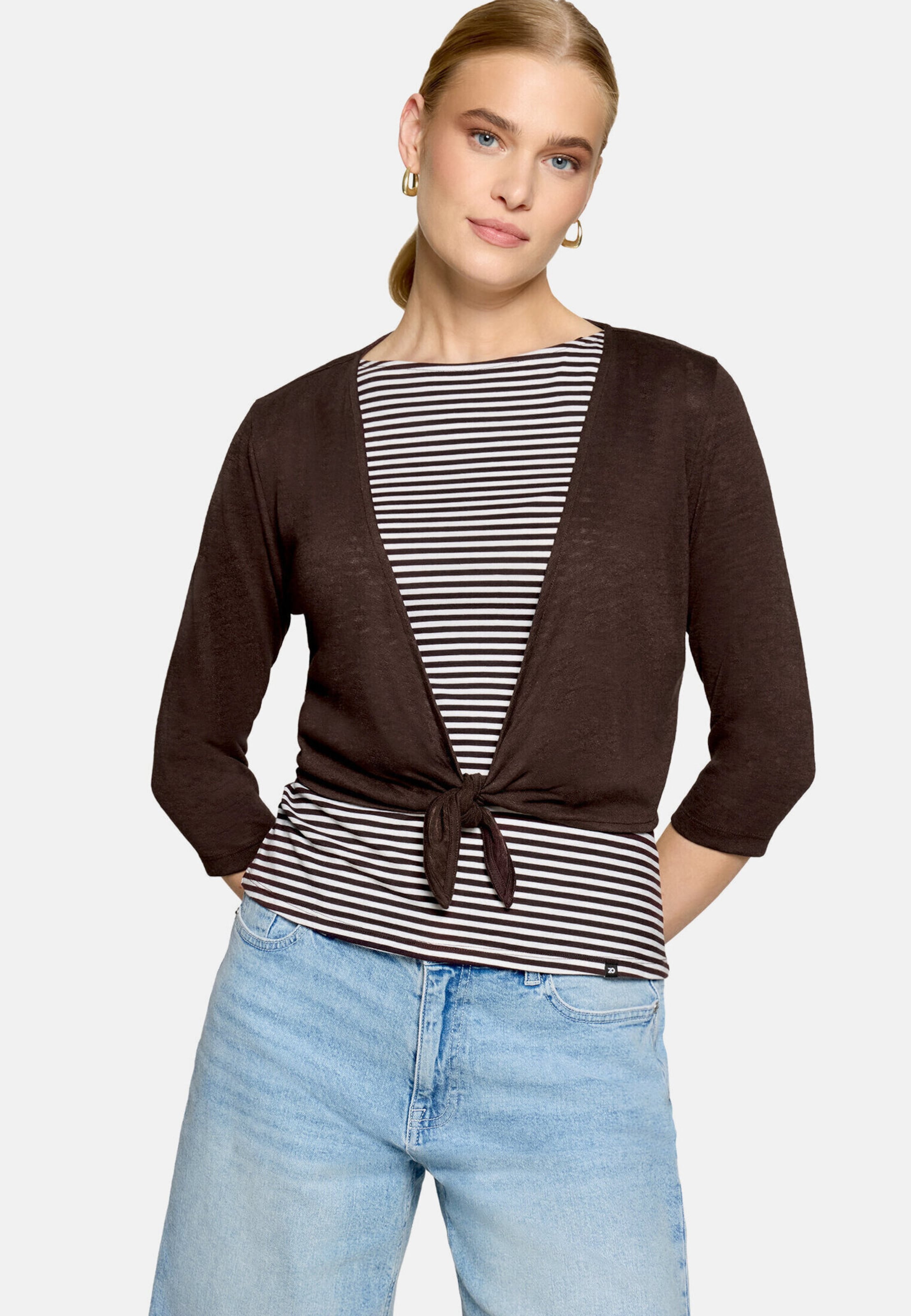 Veste de survêtement zero en marron : devant