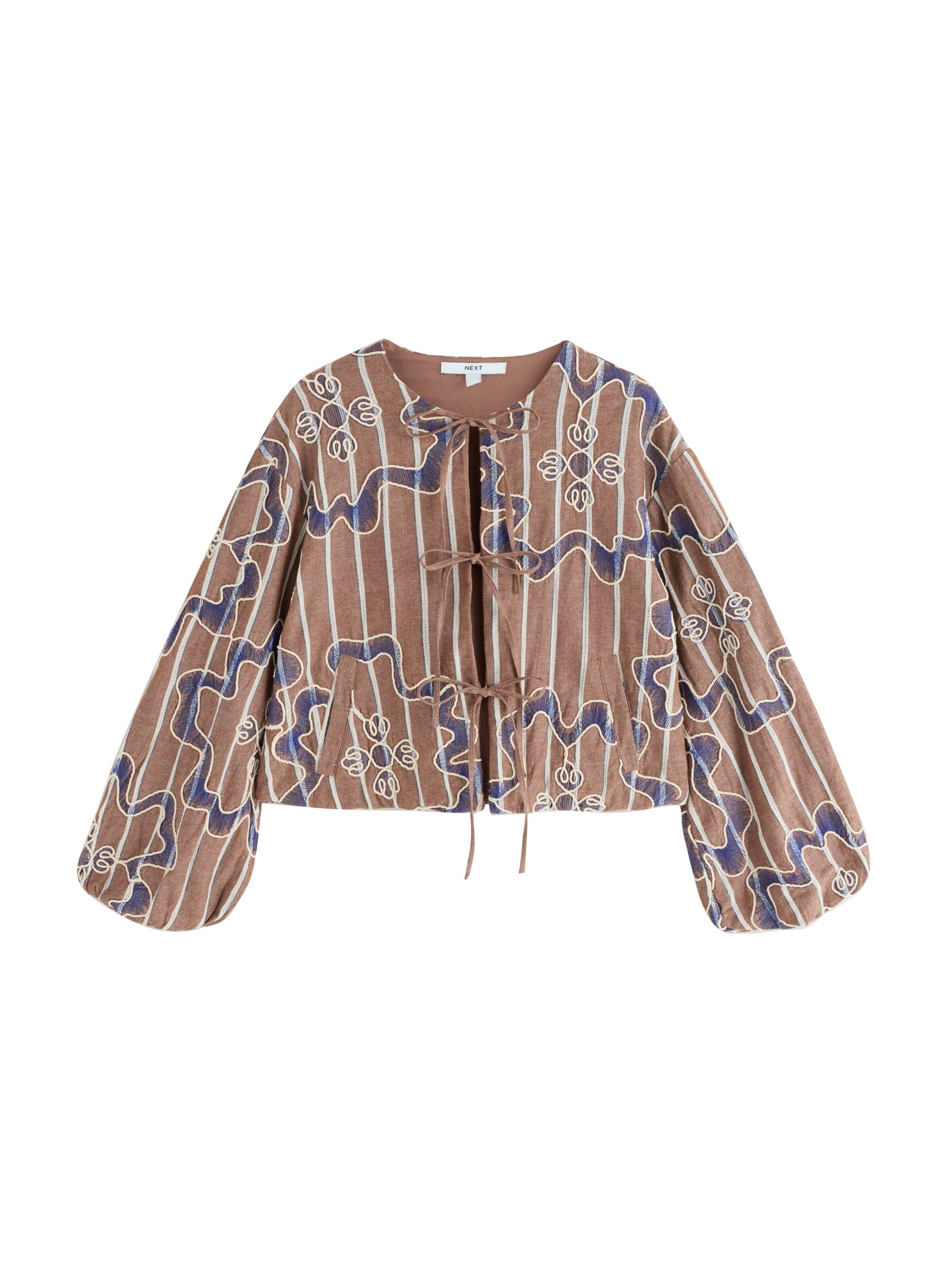 Next Tussenjas 'Cornelli' in de kleur Enziaan / Ombergrijs / Wit, Productweergave