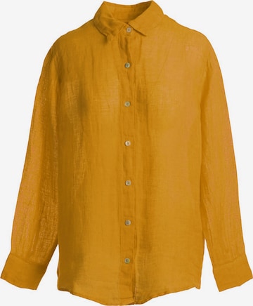 Camicia da donna di Haris Cotton in giallo: frontale