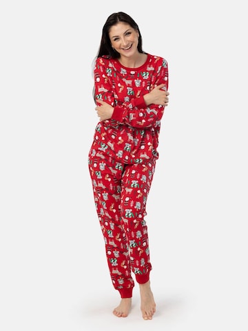LEAFLETIC Pyjama 'Leafletic Women’s Christmas Pajama Set' in Rot