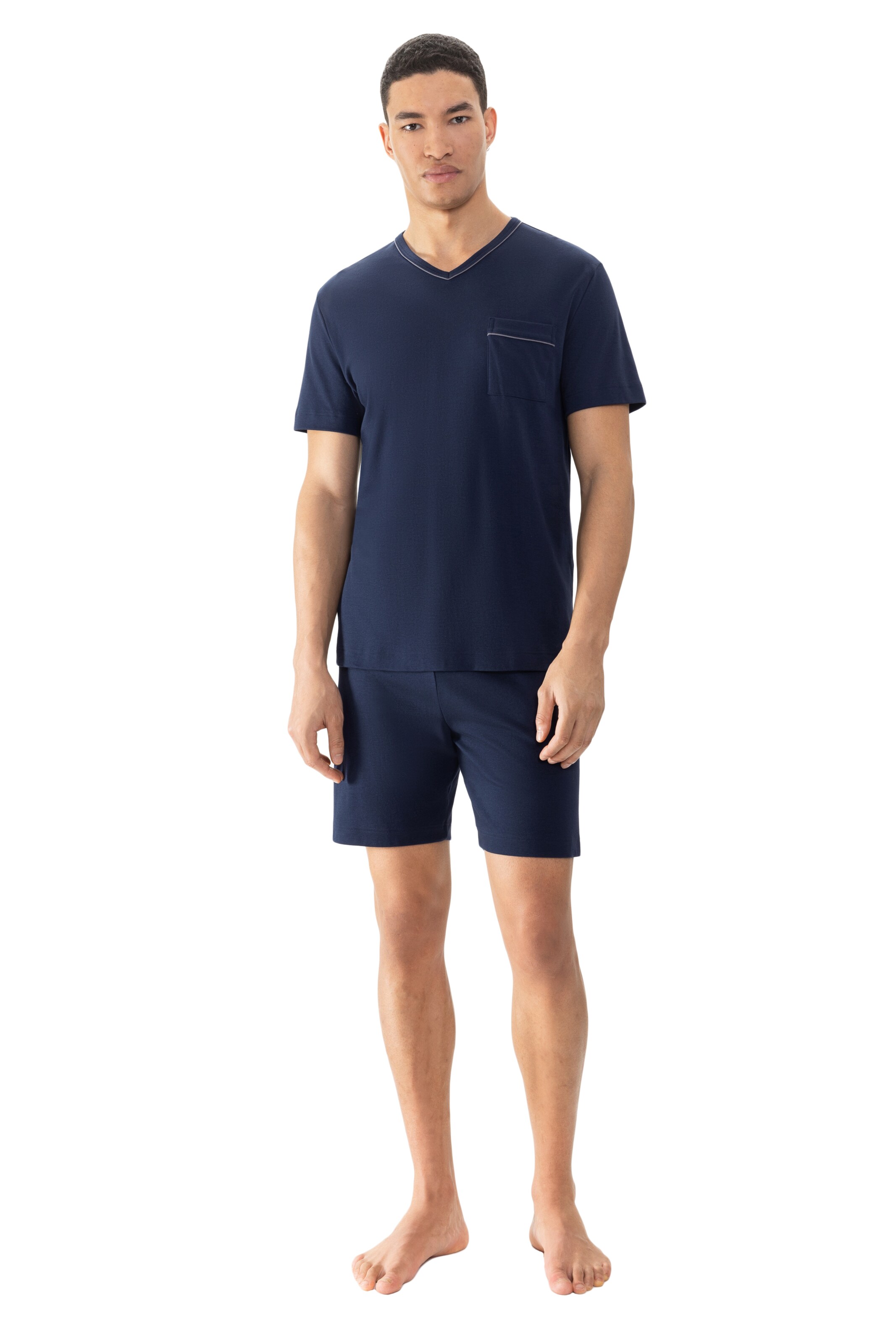 Mey Pyjama kort 'Pure Night' in Blauw: voorkant