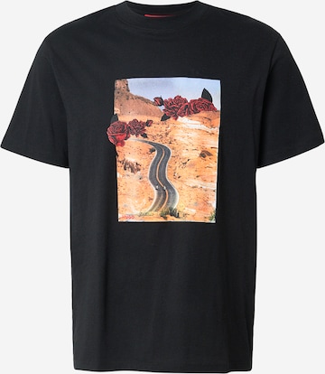 HUGO Тениска 'Dikerd' в черно: отпред