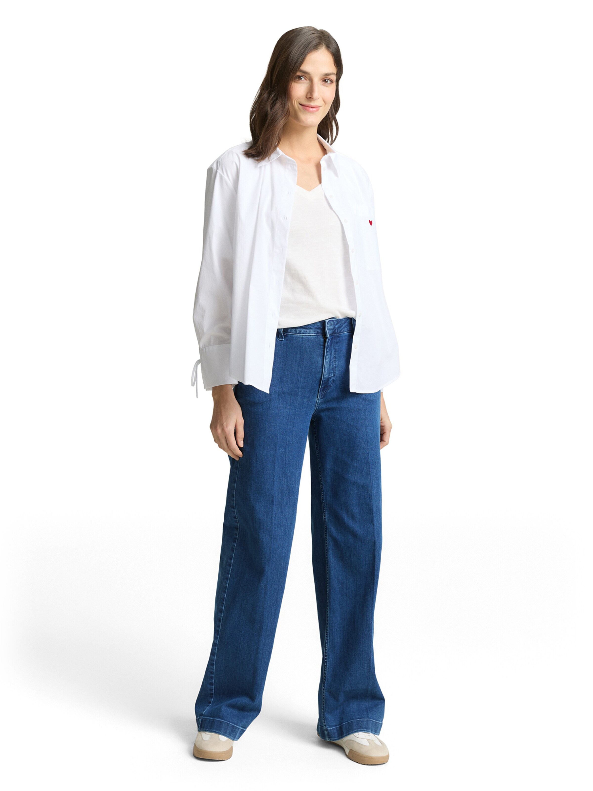 TOM TAILOR Wide leg Jeans 'MADINA' i blå